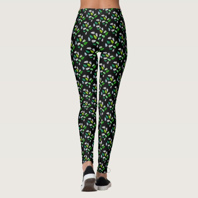 Pastel Colors Happy Green Fern Deixa Leggings (Verso)