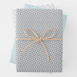 Pastel combination of Retro Gray, Mint, Geometric