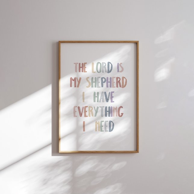 Pastel de aquarela O senhor é meu pastor poster (Criador carregado)