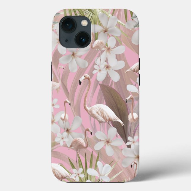 Pastel Flamingo Jungle Love #2 #tropical #wall (Verso)