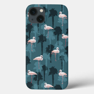 Pastel Flamingos Em Teal