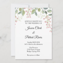 Pastel floral de convite de casamento