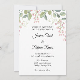 Pastel floral de convite de casamento