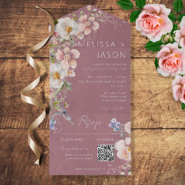 Pastel Floral Modern Dusty Pink Código QR