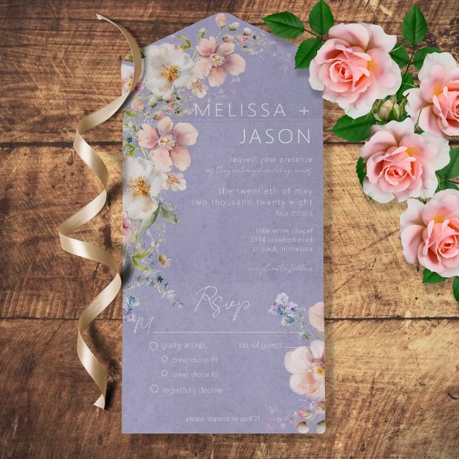 Pastel Floral Modern Lavanda Roxo Janto (Criador carregado)