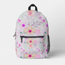 Pastel Floral Pattern Aesthetic School Backpack