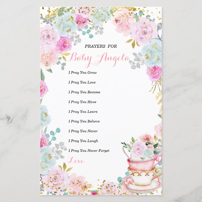 Pastel Floral Prayers do Tea Party (Frente)