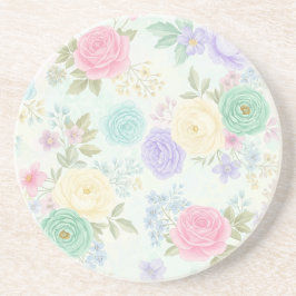 Pastel Floral Sandstone Porta copos