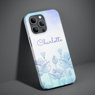 Pastel Floral Silhouette Overlay Nome Personalizad