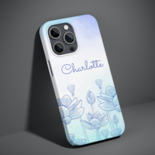 Pastel Floral Silhouette Overlay Nome Personalizad