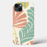 Pastel Floral Vines e Folhas em Fundo de Creme