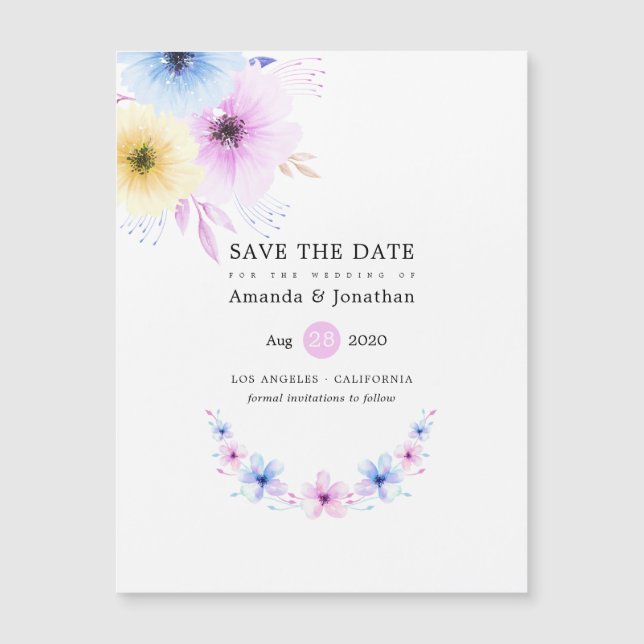 Pastel Floral Wedding Salvar Data (Frente)