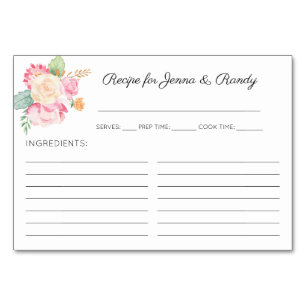 Pastel Flowers Chá de panela Cartões de Receita