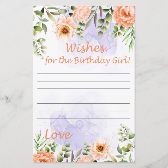 Pastel Flowers deseja a aniversariante (Frente)