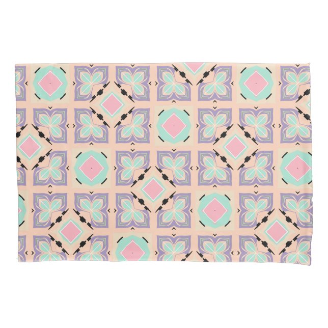 Pastel Geometric Tile Pattern | Pink Mint Purple  (Frente)