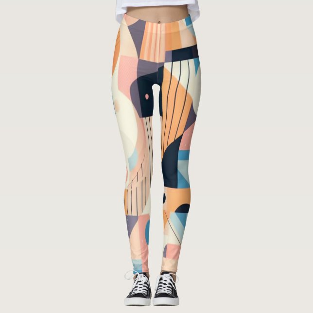 Pastel Geometrics - Leggings femininas (Frente)