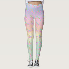 Pastel Glitter Rainbow Unicorn Leggings Yoga Pants
