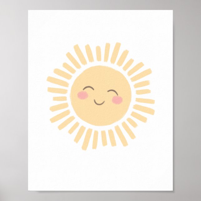 Pastel Happy Sun Nursery Poster (Frente)