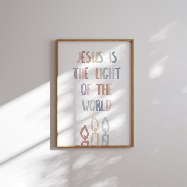 Pastel Jesus é a luz do mundo poster (Criador carregado)