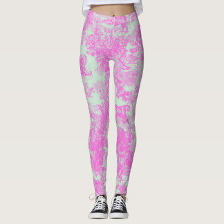 Pastel Jungle Toile Leggings Vintage Wild