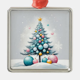 Pastel Natal | Ornamentos Cor-de-Rosa Azul Sobredi