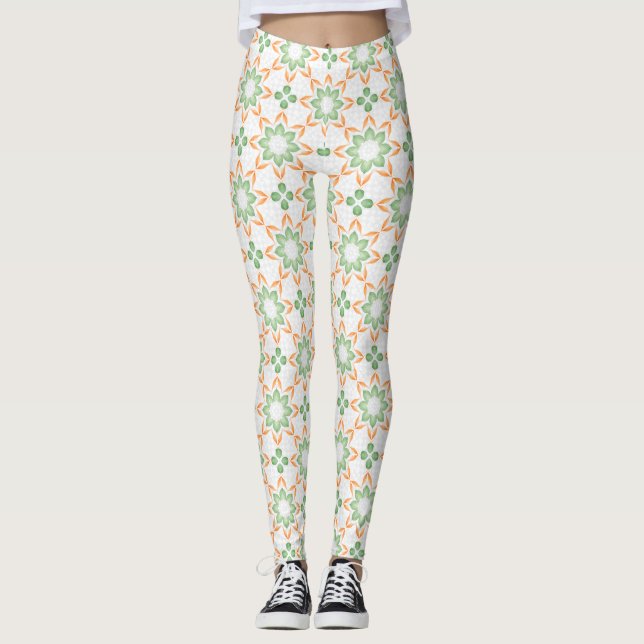 Pastel Nature-Inspired Printed Fashion Leggings (Frente)