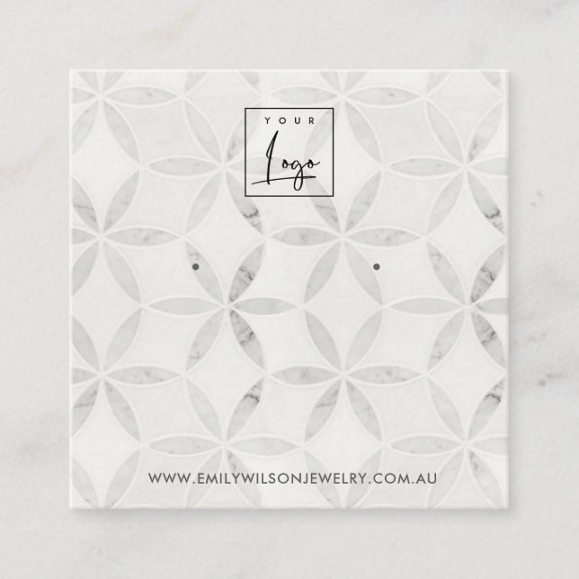 PASTEL OFF WHITE FLORAL STUD EARRING CARTÃO DE EXI (Frente)