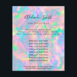 pastel opal FAUX hológrafo Flyer<br><div class="desc">folheto de maquiagem profissional do salão de beleza</div>