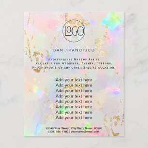 pastel opal FAUX hológrafo Flyer