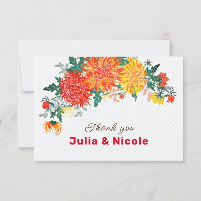 Pastel Orange Yellow Primavera Dahlia Flores Casam (Frente)