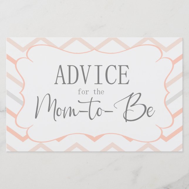 Pastel Peach e Cinza Zig Advice Card (Frente)