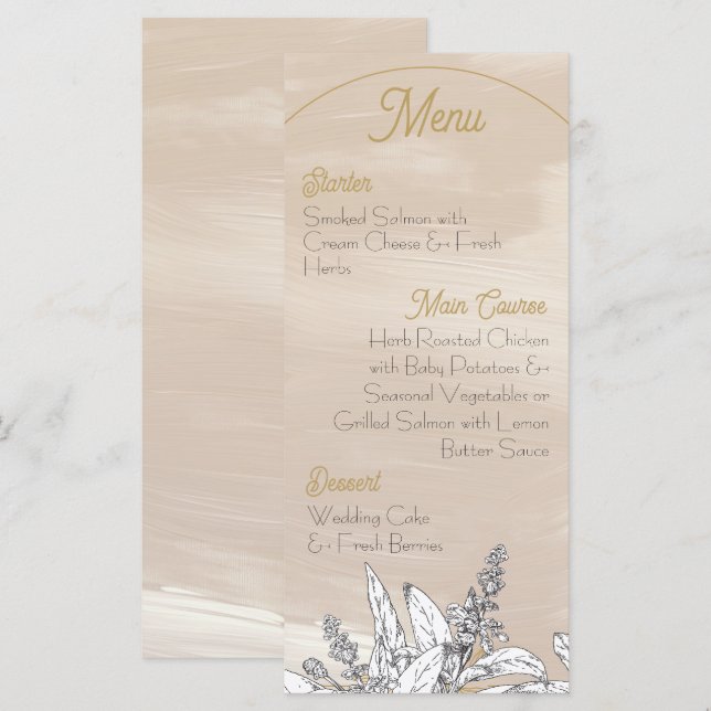 Pastel Pink Wedding Menu (Frente/Verso)