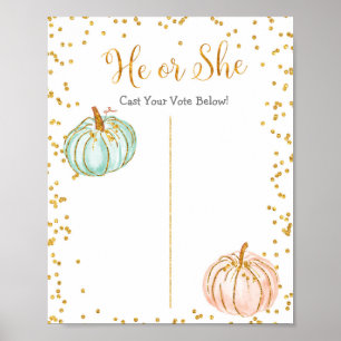 Pastel Pumpkin Gênero Revelar Poster de Conselho