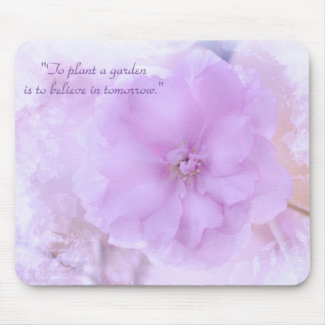 Pastel Purple Floral Mousepad "Para Plantar um Jar (Frente)