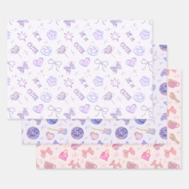 Pastel Purple Pink Y2K Aesthetic Kitsch Pattern