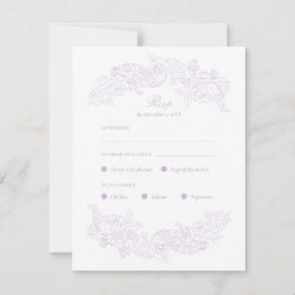 Pastel Purple Victorian Meal Choice RSVP Card