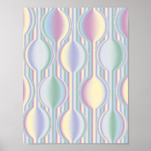 Pastel Rainbow Art Deco Geometric Wall Poster
