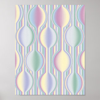 Pastel Rainbow Art Deco Geometric Wall Poster