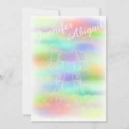 Pastel Rainbow Brides Gay Convite De Casamento