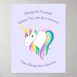 Pastel Rainbow Coração Unicórnio com Impressão