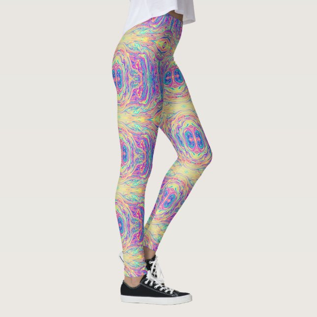 Pastel Rainbow Oil Slick Leggings Van Life (Direita)