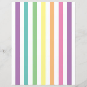 Pastel Rainbow Stripes - Papel Escrapbook Padrão