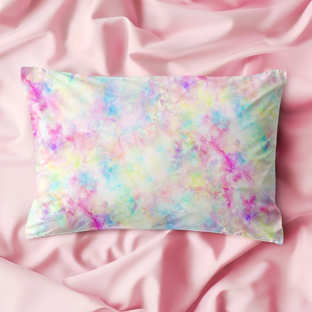 Pastel Rainbow Tie Dye Watercolor Travesseiro (Criador carregado)