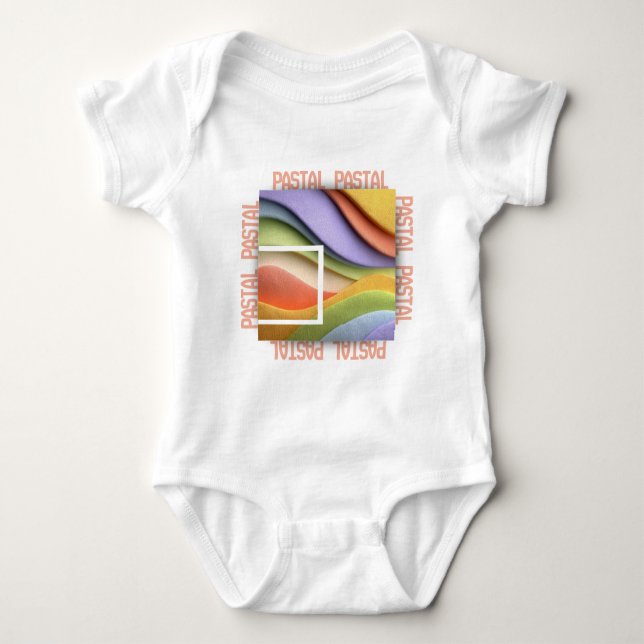 Pastel Rainbow Waves Baby Bodysuit or T-Shirt (Frente)