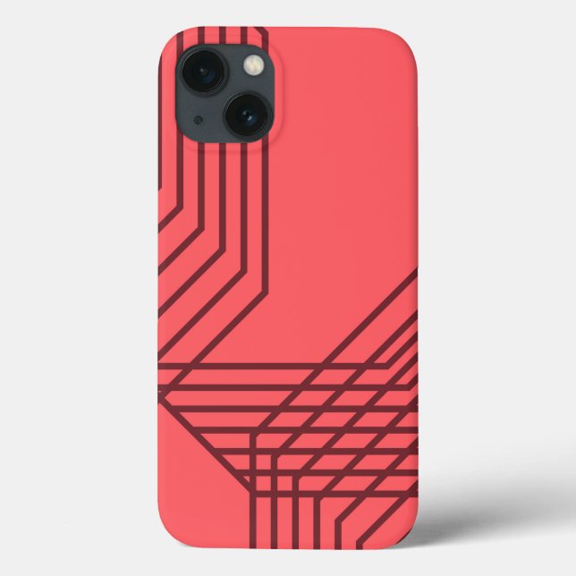 Pastel Red, simples, moderno, design geométrico (Verso)
