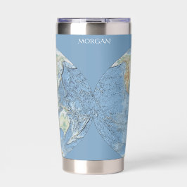 Pastel Relief World Map – Personalized