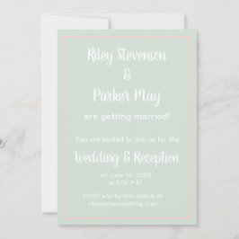Pastel Sage e Convite para Casamento Rosa