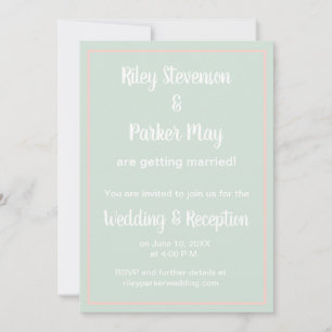 Pastel Sage e Convite para Casamento Rosa