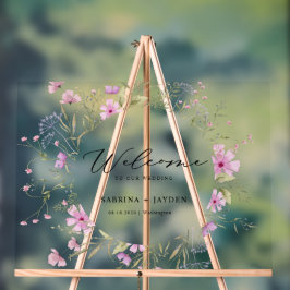 Pastel Shade Pink Wild Floral Boas-vindas