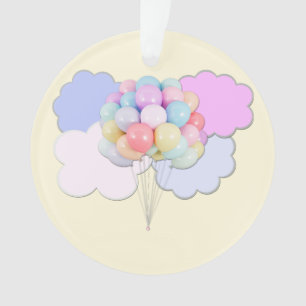 Pastel Sky e Balões - Ornamento acrílico
